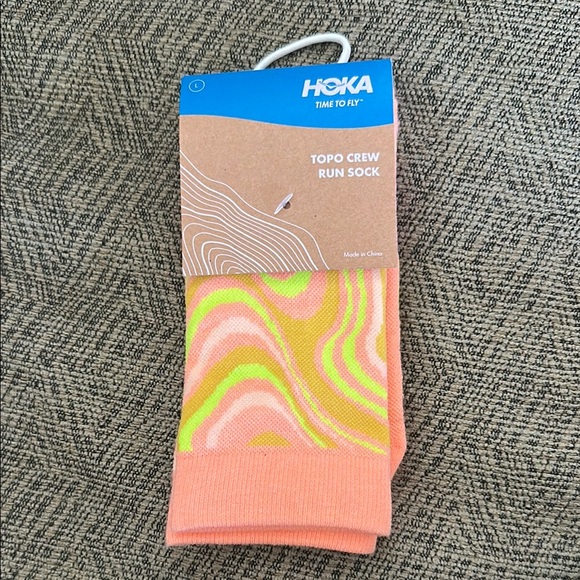 Hoka Orange and Green Patterned Socks - Picture 3 of 4